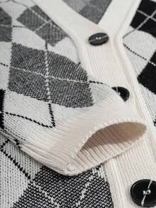 EURMUSE Men Rib Knit Button Front FW Fashion Regular Knitwear Cardigan - Multicolor - View 5