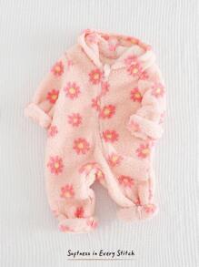 Cozy Pixies 女婴碎花加厚保暖内衬连帽长袖连衣裤 - 彩色 - 查看 1