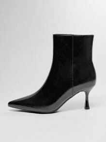 SHUZIA Women's Pointed Toe Stiletto Dressy Zip-Up Ankle Booties For Christmas