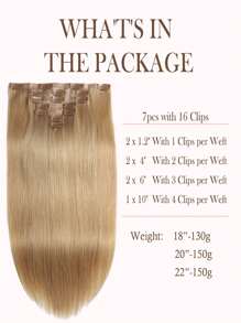 7pcs 130g/150g 16# Light Blond 100% High Quality Cuticle Aligned Double Drown Remy Human Hair Seamless PU Clip Ins Extensions Halloween Costumes - S16 - View 3