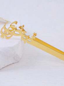 1pc Creative Style Furniture Incense Burner Candle Holder Decor For Desk And Living Room Valentine DAY, Valentines Wedding, Birthday - Gold - View 1