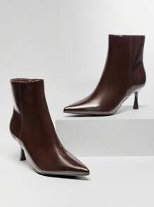 SHUZIA Women's Pointed Toe Stiletto Dressy Zip-Up Ankle Booties For Christmas