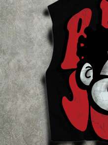 Manfinity Roghcode Men's All-Over Print Sleeveless Cropped Tank Top