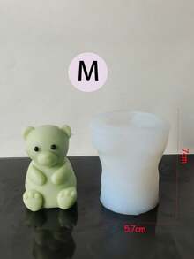 创意迷你熊形硅胶模具 - 生活艺术创作器，硅胶材质，易于拆卸和清洁，专为蜡烛制作、石膏雕塑和创意绘画而设计。重返校园。 - 白色 - 查看 13