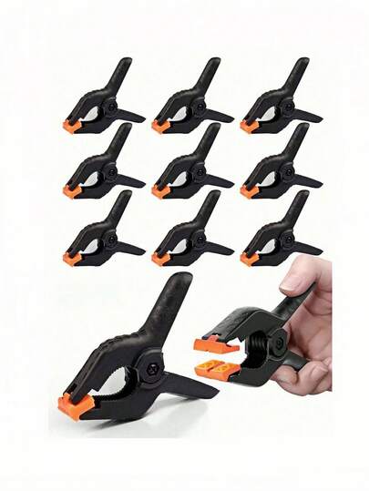 SHEIN 3-Inch Heavy Duty Spring Clamps For Woodworking – Extra Large Powerful Handheld Clips For DIY, Carpentry, Crafts & Home Projects – Strong Fixing Tools For Men & Women – Workshop, Office, Garage Clamps (Set Of 6/12)