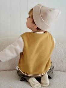 Cozy Pixies Baby Boy Letter Print Color Blocking Side Pockets Baseball Jacket,In Fall/Winter - Multicolor - View 2