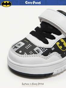 BATMAN X Cozy Pixies Giày thể thao cổ thấp xuân/thu cho bé trai, thời trang hợp tác với DC, phù hợp để mang hàng ngày, dễ dàng xỏ/tháo, đế bền chống trượt, thiết kế mũi giày chống va chạm, giày thời trang - Nhiều màu - Xem 8