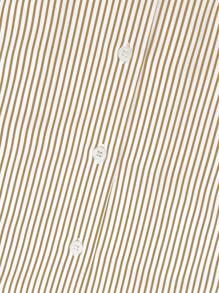 Manfinity Dauomo 男士条纹短袖单排扣休闲/商务衬衫 - 棕色 - 查看 6