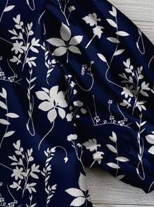 SHEIN LUNE 女士休闲方领花卉图案衬衫，适合春夏季度假 - 彩色 - 查看 3