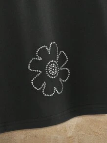 Manfinity NXTstreet 男士休闲花卉水钻装饰黑色无袖背心