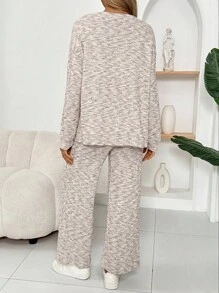 SHEIN 2pcs Maternity Tie-Dye Drop Shoulder Long Sleeve Button-Up Jacket And Adjustable Waist Pants Casual Outfit Lingerie Lingerie Set Underwear Women Pajama Pajama Dress Loungewear Nightgown Robe Sleepwear Sleepwear Set Tank Top With Bra - Multicolor - View 2