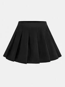 Girlism Casual Black Pleated Skirt For Teens Featuring Comfortable Fit And Look Girls Black Skirt Teen Black Skirt Pleated Skirts For Juniors Black Skirts For Tweens/Back To School,Fall,Winter/Y2k,Halloween Pleated Mini Skirt