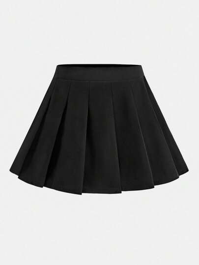 Girlism Casual Black Pleated Skirt For Teens Featuring Comfortable Fit And Look Girls Black Skirt Teen Black Skirt Pleated Skirts For Juniors Black Skirts For Tweens/Back To School,Fall,Winter/Y2k,Halloween Pleated Mini Skirt