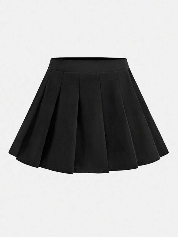 Girlism Casual Black Pleated Skirt For Teens Featuring Comfortable Fit And Look Girls Black Skirt Teen Black Skirt Pleated Skirts For Juniors Black Skirts For Tweens/Back To School,Fall,Winter/Y2k,Halloween Pleated Mini Skirt