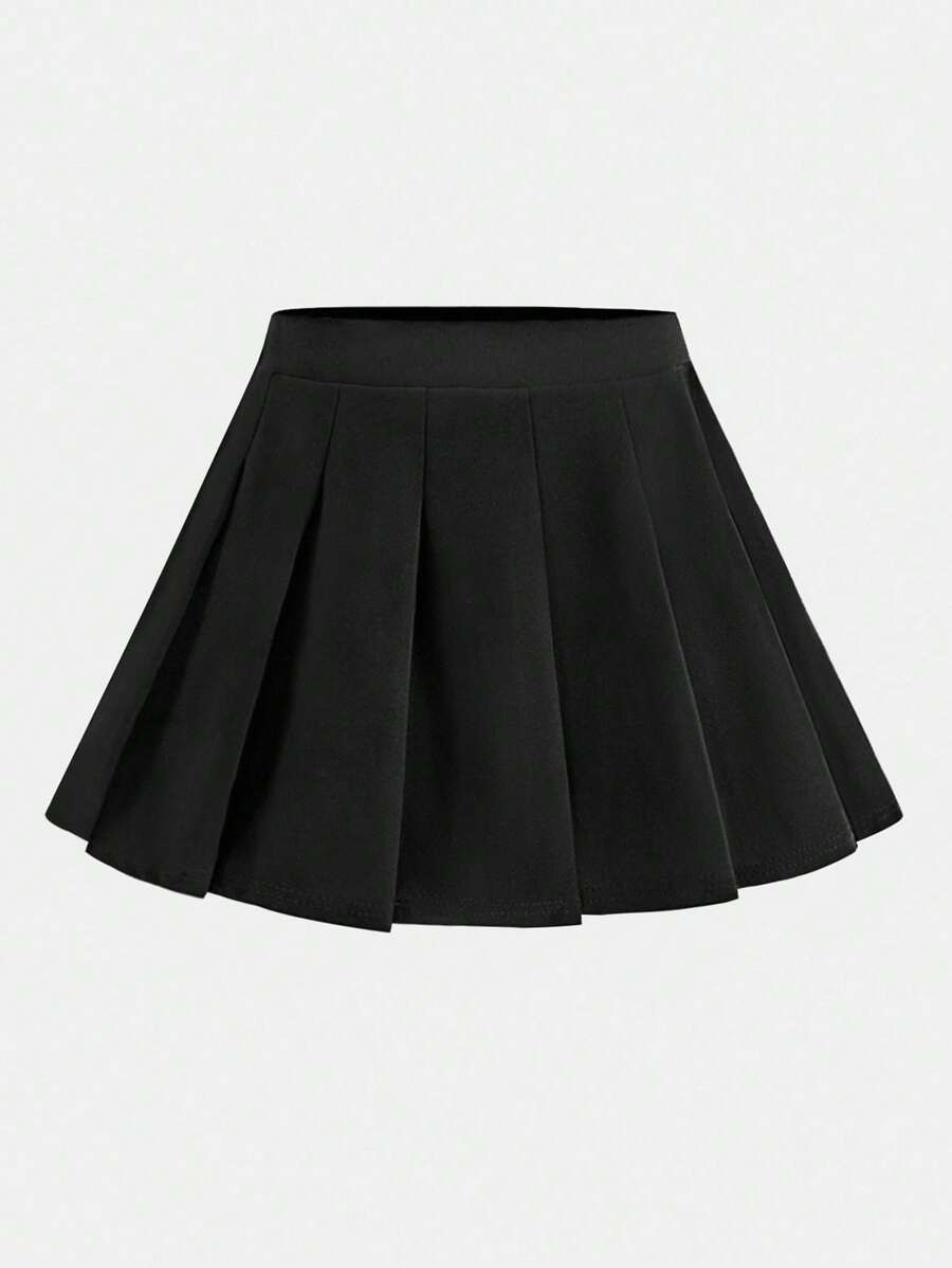 Girlism Casual Black Pleated Skirt For Teens Featuring Comfortable Fit And Look Girls Black Skirt Teen Black Skirt Pleated Skirts For Juniors Black Skirts For Tweens/Back To School,Fall,Winter/Y2k,Halloween Pleated Mini Skirt
