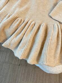 Franclia 新款秋冬法式束腰鱼尾下摆针织连衣裙 - 卡其色 - 查看 6