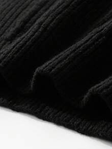 Manfinity Homme Áo len dệt kim chắp vá màu sắc thường ngày cho nam, Thu/Đông - màu đen - Xem 6