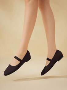 CUCCOO BASICS 女士圆头平底棕色系带弹性舒适透气玛丽珍平底鞋，适合日常通勤和休闲穿着 - 咖啡棕 - 查看 7