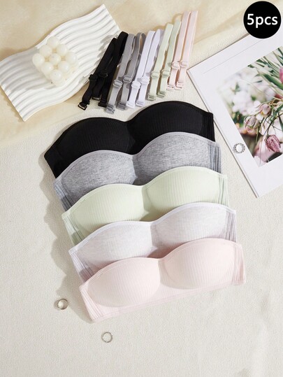 Teen Girl Wireless Bra With Removable Straps, Seamless Padded Bra For Lift And Support Bandeau Bra Fall Winter