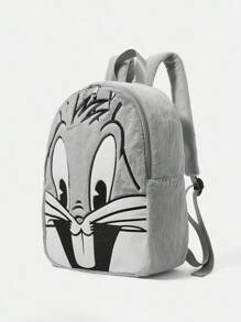 LOONEY TUNES X SHEIN Balo thêu họa tiết hoạt hình dễ thương và thời trang dành cho nữ - Xám - Xem 5
