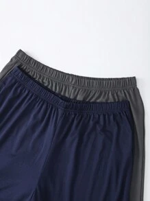 Men's Solid Color V-Neck Short Sleeve T-Shirt And Shorts Pajama Set Short Pajama Set Men Lounge Set Short Sets Summer Sleep Wear Sets Short Sets For Women - Multicolor - View 3