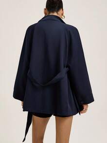 Revavyn 新款韩版休闲高端收腰风衣外套 - 藏蓝色 - 查看 2