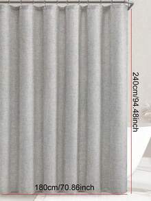 SHEIN ستارة حمام سميكة من قماش الكتان الاصطناعي الرمادي مع خطافات معدنية - قماش ثقيل ومقاوم للماء وسريع الجفاف لخصوصية الحمام وديكور، اكسسوارات الحمام ديكور المنزل ديكور الخريف عودة إلى المدرسة - رمادي - مشاهدة 16