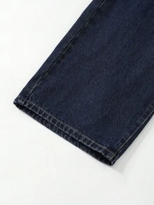 2025秋冬新款少女休闲宽松直筒水洗牛仔裤，百搭街头风，简约百搭，适合日常穿着，Y2K风格