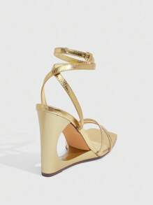 CUCCOO SZL CUCCOO Minimalist Fashion Design Wedge Heel Women's Fashionable Square Toe Sandals