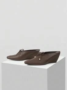 Mnmlis Women's Versatile Platform Wedge Heel Shoes - Brown - View 2