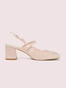 CUCCOO DOLLMOD 法式玛丽珍露背时尚优雅通勤高端女士粗跟高跟鞋