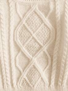 SHEIN Baby Boy/Girl Vintage Textured High Neck Comfortable Loose Fit Solid Color Sweater, Suitable For School, Home, And Outdoor, Autumn/Winter Fall