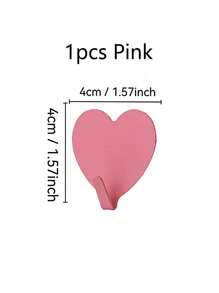 彩色心形粘性墙钩 - 可爱的不锈钢爱心挂钩，适用于房间装饰、浴室和卧室装饰的家居组织