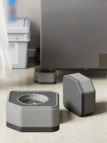 (4 Pcs) Washing Machine Shockproof Pads - High Wear-Resistant Square Rubber Feet For Washing Machine And Dryer Base, Noise Reduction And Shock Absorption Support Protection Base, Suitable For Sofas, Chairs, Refrigerators, Washing Machines, Dryers And Other Large Furniture Appliances - Grey - View 10