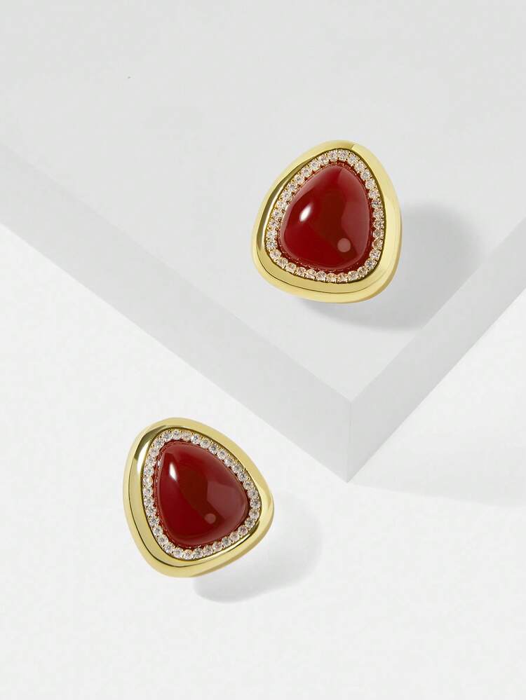 Boucles d'oreilles en résine plaquées or 18 carats