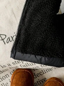 SHEIN Baby Boy Casual Simple Hooded Padded Vest, Fashionable And Suitable For Daily Winter Wear, Outing And Playing, Baby Winter Clothing, 3 Months To 3 Years Old, Baby Brand Clothing Baby Boy Winter Coat Baby Boy Coats Winter Coats Newborn Baby Boy Hooded Jacket Black Baby Vest Winter Vest Vest Baby Boy Unisex Infant Winter Hooded Vest Fall, Puffer Vest - Black - View 6