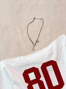 少女休闲露脐上衣，酒红色80号印花，短袖修身款，春夏时尚基础款，百搭运动风，返校季必备