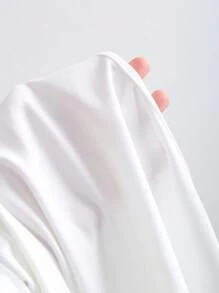 Sweetra Body de metal con pliegues, casual y versátil, para primavera/verano - Blanco - Ver 7