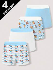 4件装男童可爱狗狗图案舒适内裤 - 彩色 - 查看 4