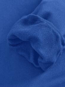 SHEIN Leap Crew Teen Girls' Casual Pattern Long Sleeve Hooded Thick Sweatshirt, Suitable For Autumn/Winter Fall - Blue - View 3