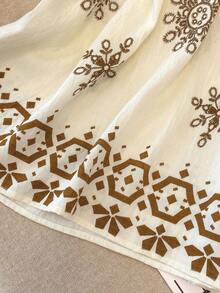 SHEIN Women's Floral & Geometric Print Loose Fashion Camisole - White - View 5