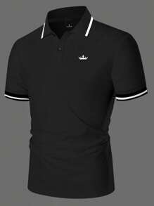 Manfinity Mode Men's Business Casual Polo Shirt, Gift For Dad And Boyfriend, Suitable For Golf