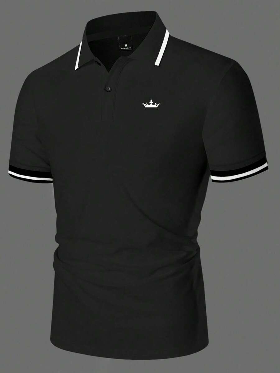 Manfinity Mode Men's Business Casual Polo Shirt, Gift For Dad And Boyfriend, Suitable For Golf
