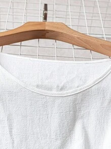 Rusticease Camisa asimétrica verde de estilo campestre para otoño en tallas grandes - Blanco - Ver 4