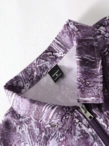 Manfinity EMRG Men's Short Sleeve Zip-Up Shirt With Bare Tree Branch Pattern - Multicolor - View 4