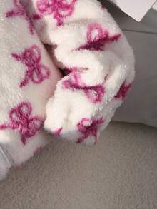 SHEIN Girls' Jacket Coat, Cute Bow & Faux Fur Zipper Jacket, Suitable For Winter, Everyday, School, Travel And Outdoor Wear Fall