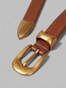 Ontre Fashionable Versatile Simple Daily Buckle Belt - Brown - View 2
