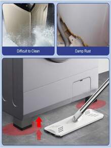 (4 Pcs) Washing Machine Shockproof Pads - High Wear-Resistant Square Rubber Feet For Washing Machine And Dryer Base, Noise Reduction And Shock Absorption Support Protection Base, Suitable For Sofas, Chairs, Refrigerators, Washing Machines, Dryers And Other Large Furniture Appliances - Grey - View 5