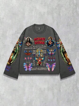 Street Life Felpa con cappuccio da uomo con stampa grafica casual, adatta per l'uso quotidiano in primavera/estate