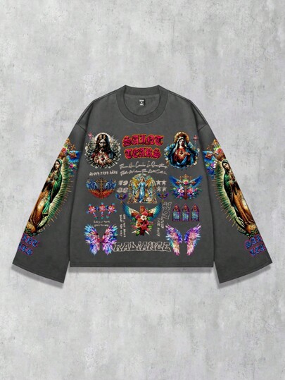 Street Life Sudadera con capucha con estampado gráfico para hombre, adecuada para el uso diario en primavera/verano